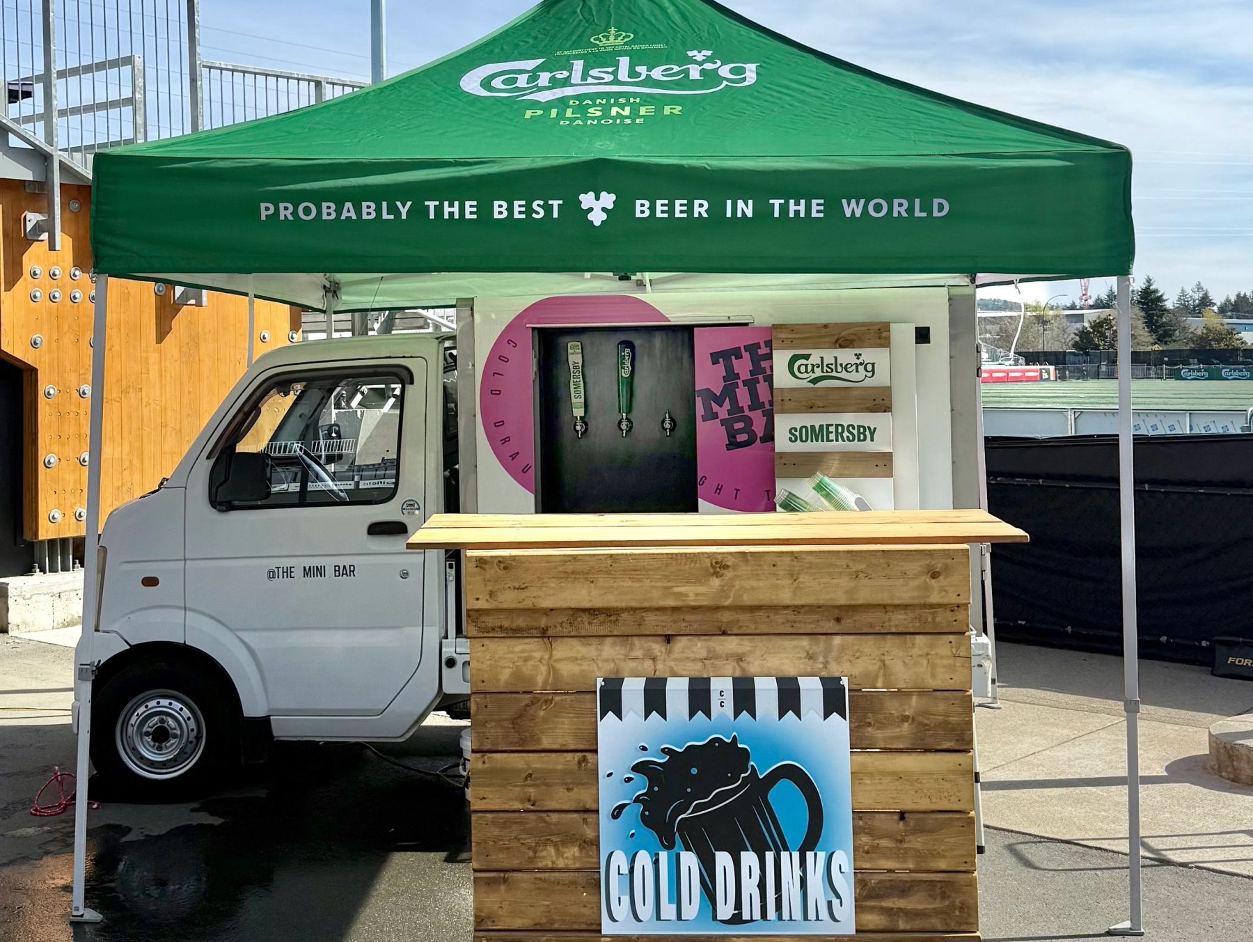 The Mini Bar mobile tap truck serving cold drinks at an outdoor event